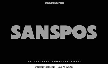 Sans Poster Bold JL vector font alphabet with numbers