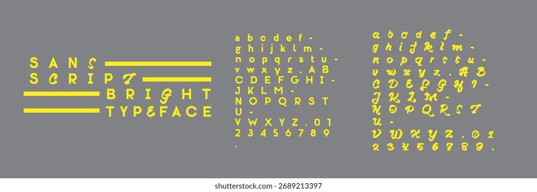 Sans Script is a mix-and-match font, typeface and vector alphabet for branding and food and beverage products.