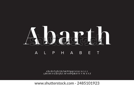 Sans serif alphabet display font vector. Feminine minimalist typography style illustration