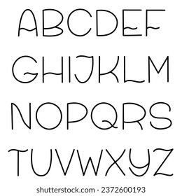 Sans serif alphabet template. Vector illustration.