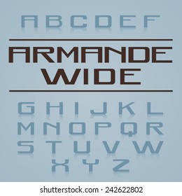 Sans Serif Armande Wide Font Alphabet Set.  