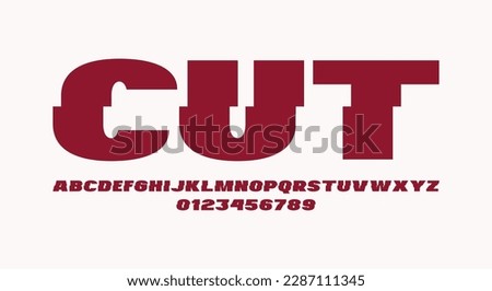 Sans serif font with distortion effect. Letters and numbers for logo and label design