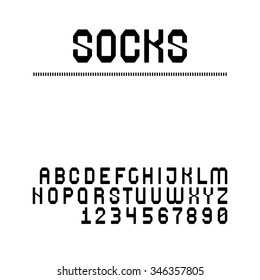 Sans serif font set in uppercase (letters and digits)