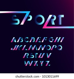 Sans serif font in sport style. Vector font. Capital letters. Great font for headlines, labels, quotes, titles, posters or logotypes. Latin alphabet letters.