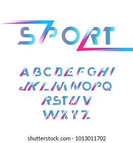 Sans serif font in sport style. Vector font. Capital letters. Great font for headlines, labels, quotes, titles, posters or logotypes. Latin alphabet letters.