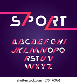 Sans Serif Font Sport Style Vector Stock Vector (Royalty Free) 594511175