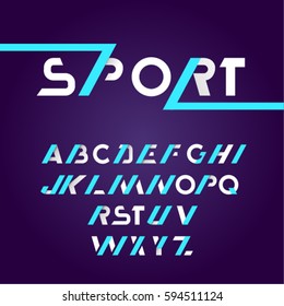 Sans Serif Font Sport Style Vector Stock Vector (Royalty Free) 594511175