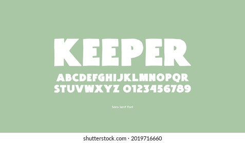 Sans serif font in the style of handmade graphic. Letters and numbers for logo and t-shirt design. Vector illustration