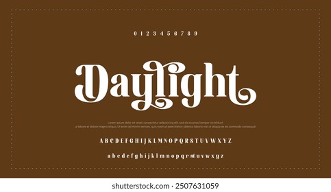 Sans serif font with vintage style typography. Alphabet vector font with Uppercase, lowercase, and number. Regular Bold font with uppercase dan lowercase