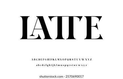 Sans serif font with vintage style typography. Alphabet vector font with Uppercase, lowercase, and number. Regular Bold font with uppercase dan lowercase variation