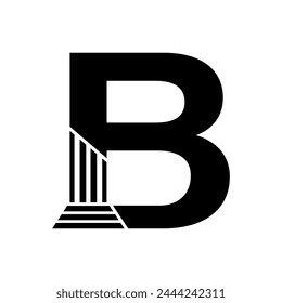 Sans Serif Letter B Pillar Law Logo	