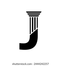 Sans Serif Letter J Pillar Law Logo	