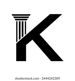 Sans Serif Letter K Pillar Law Logo	