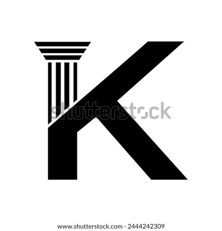 Sans Serif Letter K Pillar Law Logo	