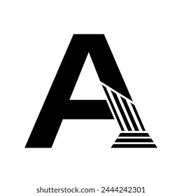 Sans Serif Letter A Pillar Law Logo	