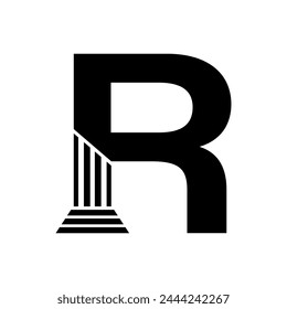 Sans Serif Letter R Pillar Law Logo	