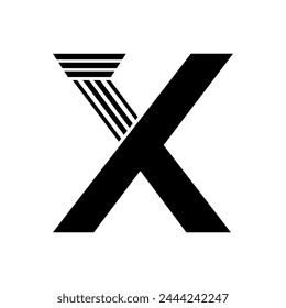 Sans Serif Letter X Pillar Law Logo	