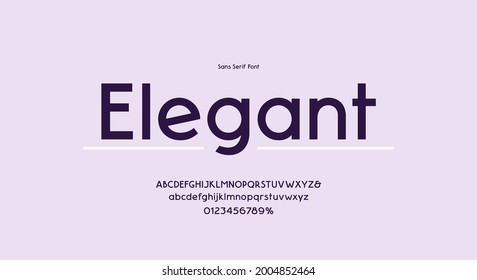 Sans serif letters font in classic modern style for fashion logo and headline design. Simple typography set. Vector illustration