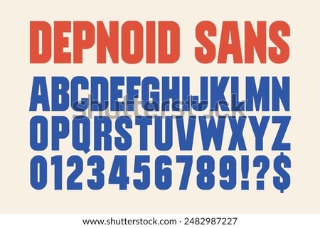 Sans serif typeface allcaps uppercase basic font headline Depnoid