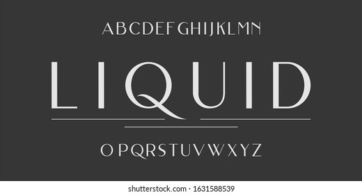 Sans serif typeface alphabet for creating elegant headlines Premium Vector