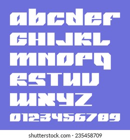 Sanserif bold font and numbers in geometric style
