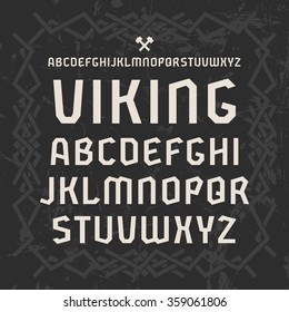 Sanserif font in historical style. White print on black background