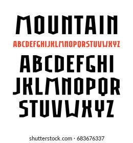 Sanserif font in sport style. Bold face