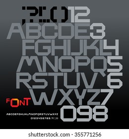 Sanserif geometric font and numeral