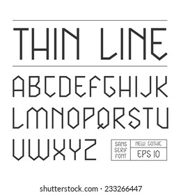 Sanserif lineales geometric font. Hyperfine letter 