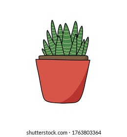 sansevieria doodle icon, vector illustration