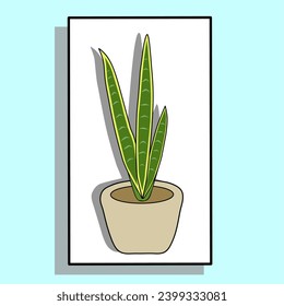 Sansevieria ornamental plant vector, Ornamental plant vector illustration