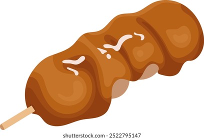 Sanshoku Dango Dulce Dumpling Ilustración aislada sobre fondo blanco	