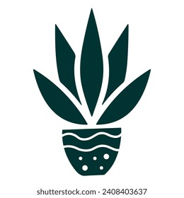 Sansivera flat monochrome vector elements