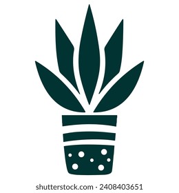 Sansivera flat monochrome vector elements