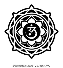 Sanskrit chakra symbol icon in solid style