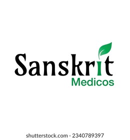 sanskrit medicos logo Design With Leaf