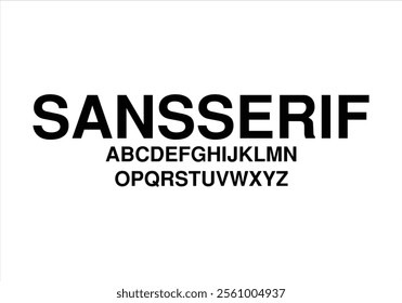 SansSerif font for logo and headline. Isolated vector typeset