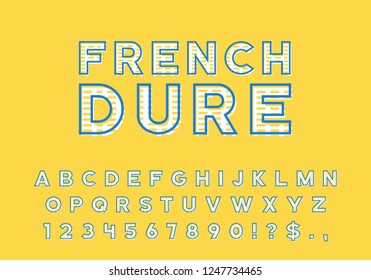 Sans-serif outlined font (alphabet), letters on yellow background