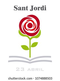 Sant Jordi. Traditional festival of Catalonia. Spain