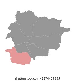 Sant Julia de Loria map, administrative division of the Principality of Andorra.