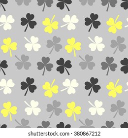 Sant Patrick shamrock vector seamless pattern. Good luck illustration, can be used for wallpaper, textile or wrapping paper