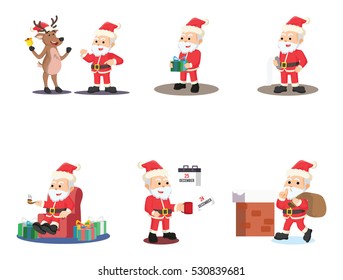 santa 4 cartoon set