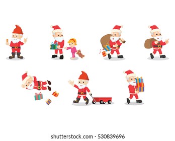 santa 6 cartoon set