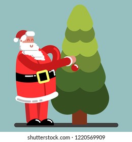 Santa adorns a New Year tree