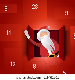 Santa Advent Calendar - Festive Christmas Vector.