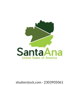 Santa Ana City Map Geometric Simple Logo