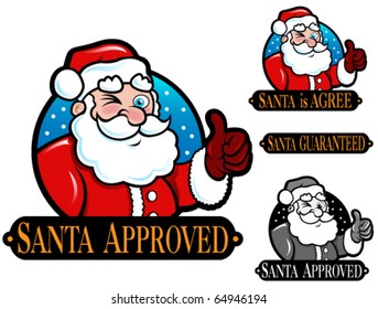 Santa Approved, is Agree, Guaranteed Seal / Icon / Mark