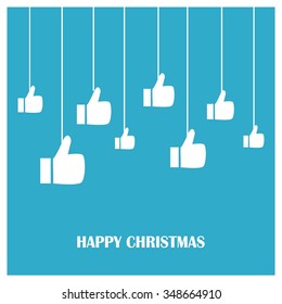Santa approved thumbs up Christmas decorative template Design