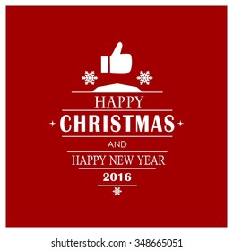 Santa approved thumbs up Christmas decorative template Design