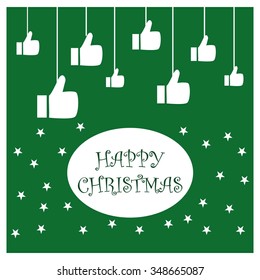 Santa approved thumbs up Christmas decorative template Design